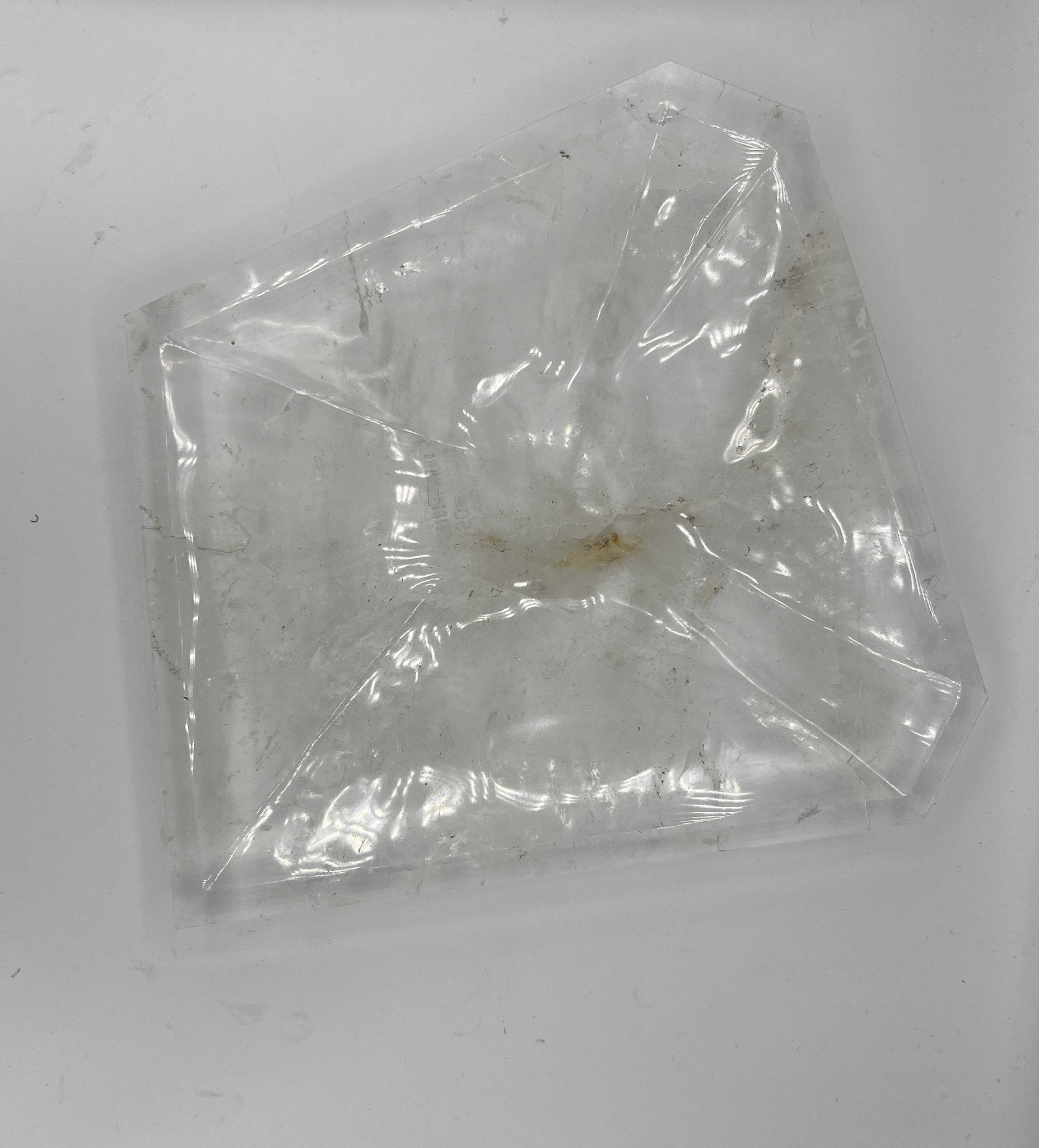 Rock crystal hexagon angular bowl tray, view 2 | Cayen Home