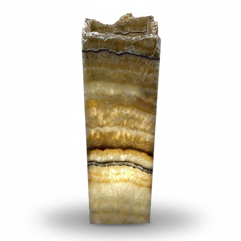 Serpentine onyx prism lamp, 15x15x45cm | Cayen Home