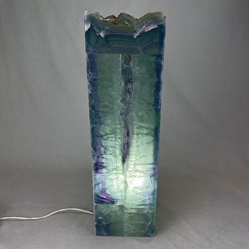 Fluorite prism marquetry lamp, rustic edge, view 3 | Cayen Home