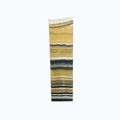Zebra onyx prism lamp, rustic edge, 15x15x55cm | Cayen Home