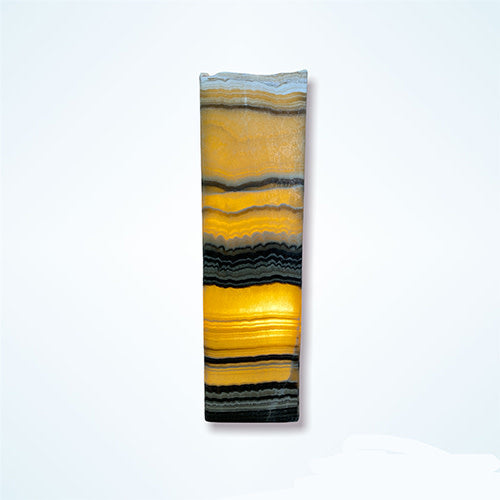 Zebra onyx prism lamp, rustic edge, 15x15x55cm, view 2 | Cayen Home