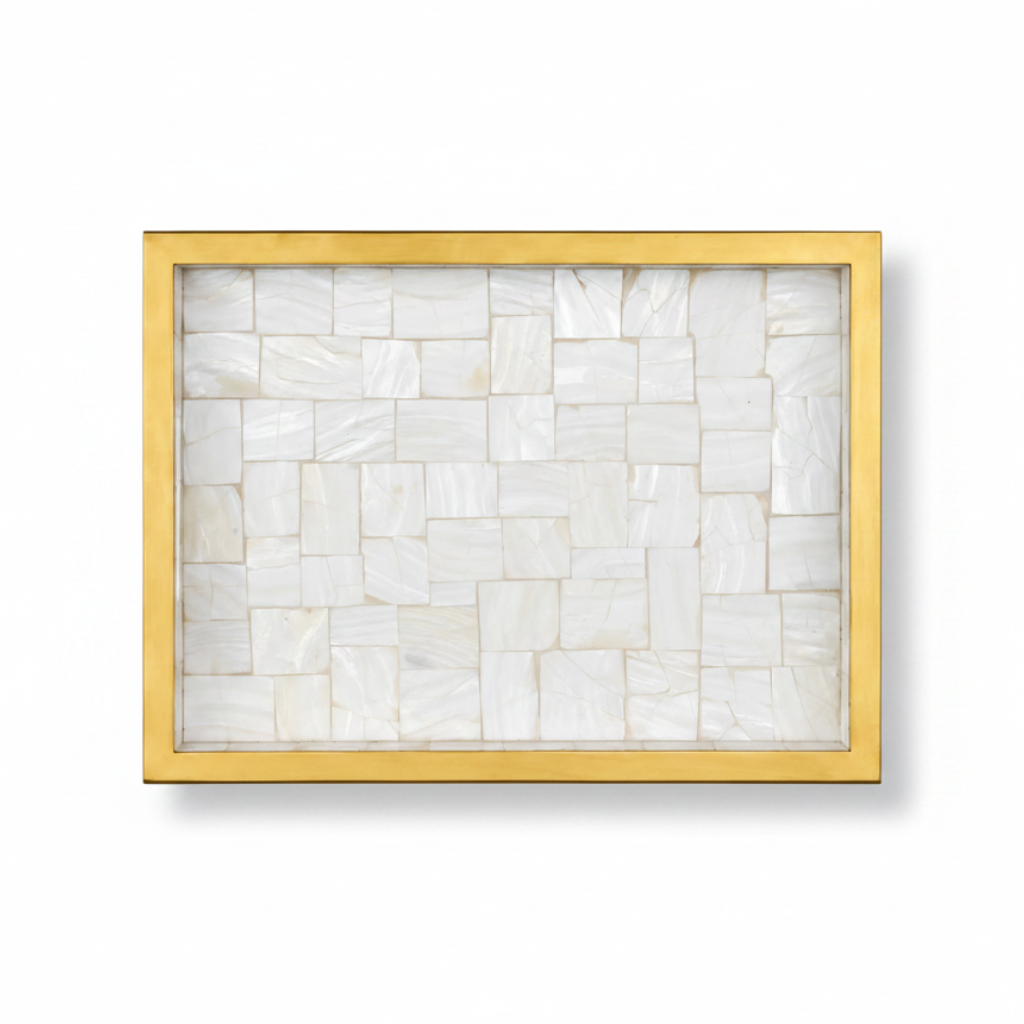 Currey & Co Casey mother of pearl large tray | Cayen Home