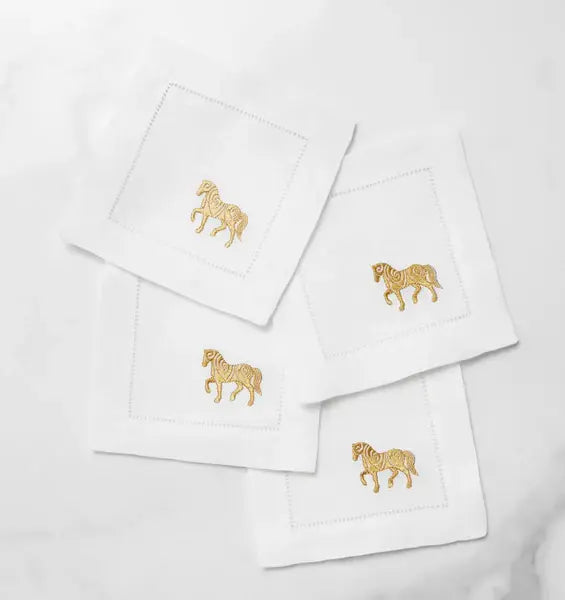 Sferra horse cocktail napkins, set of 4 | Cayen Home
