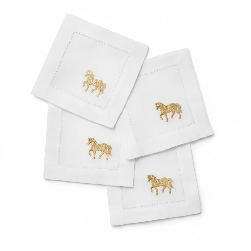 Sferra horse cocktail napkins, set of 4 | Cayen Home