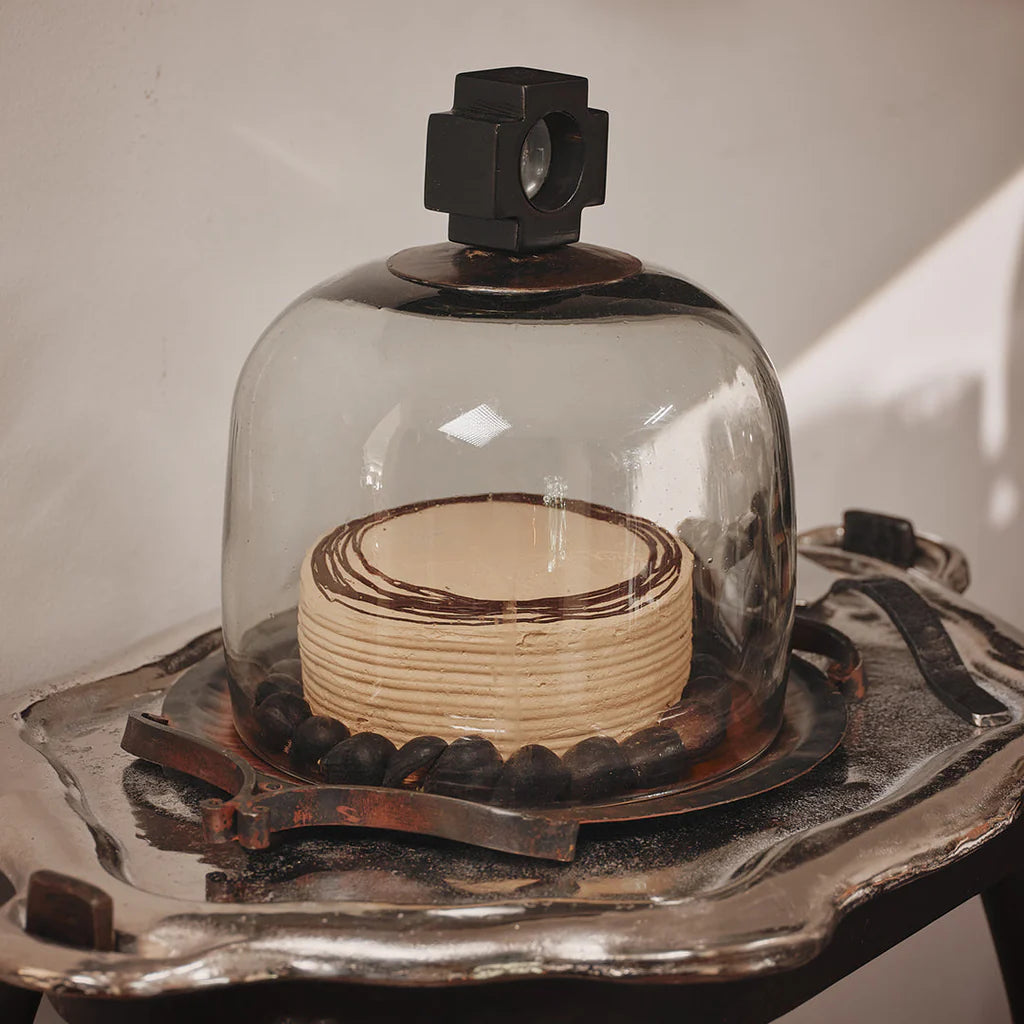 Jan Barboglio Pastelera Bendita cake and cheese plate with dome, view 3 | Cayen Home