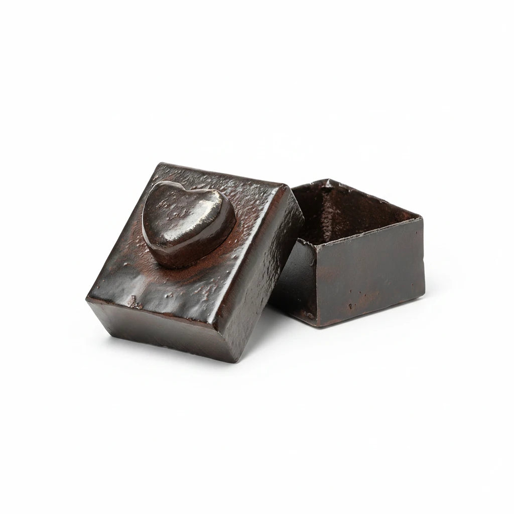 Jan Barboglio El Corazon box, natural iron finish, view 3 | Cayen Home