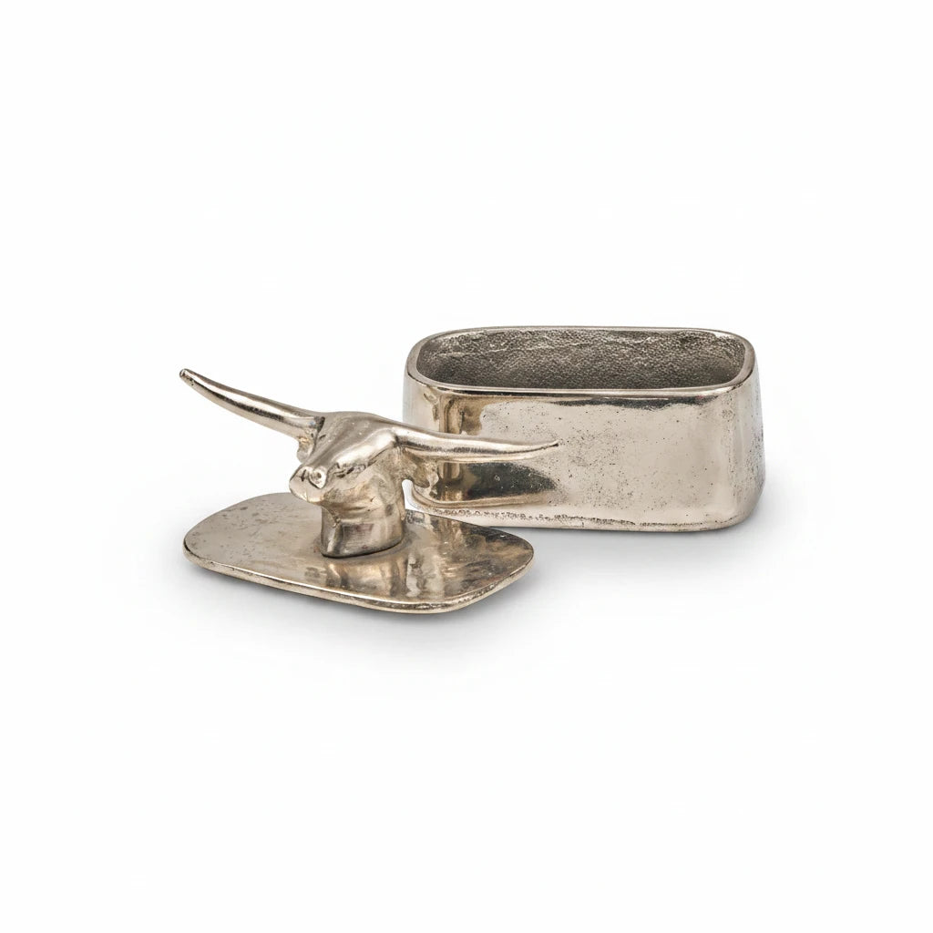 Jan Barboglio Premio Toro box, nickel, view 2 | Cayen Home