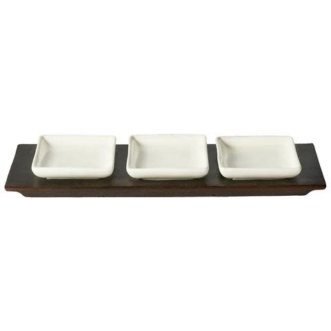 Jan Barboglio Tres Servidor with 3 ceramic trays | Cayen Home