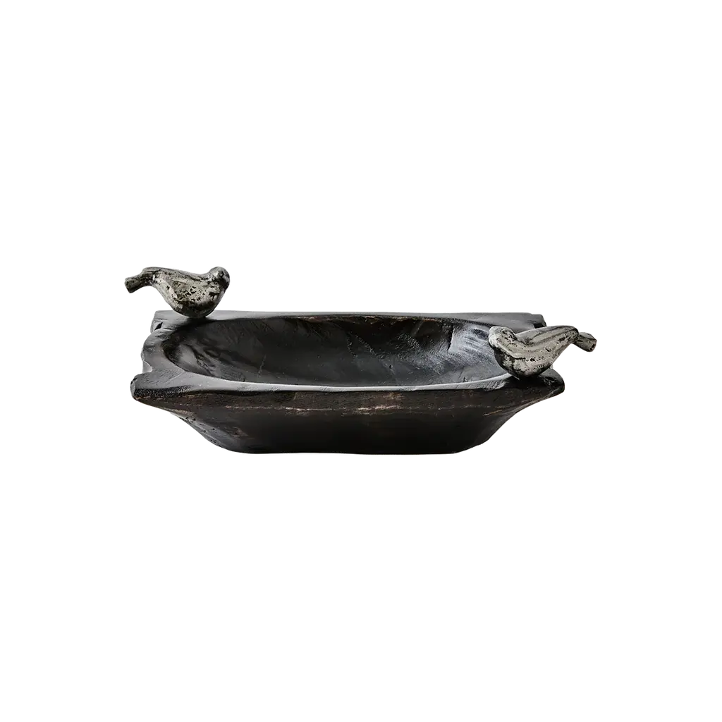 Jan Barboglio Chiquito Batea with 2 birds, wax-cast iron | Cayen Home
