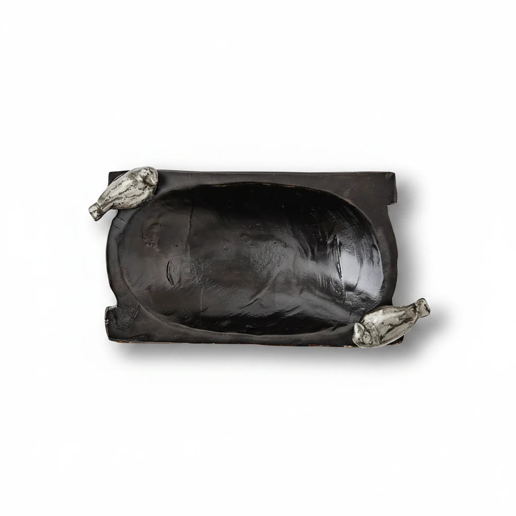 Jan Barboglio Chiquito Batea with 2 birds, wax-cast iron, view 2 | Cayen Home
