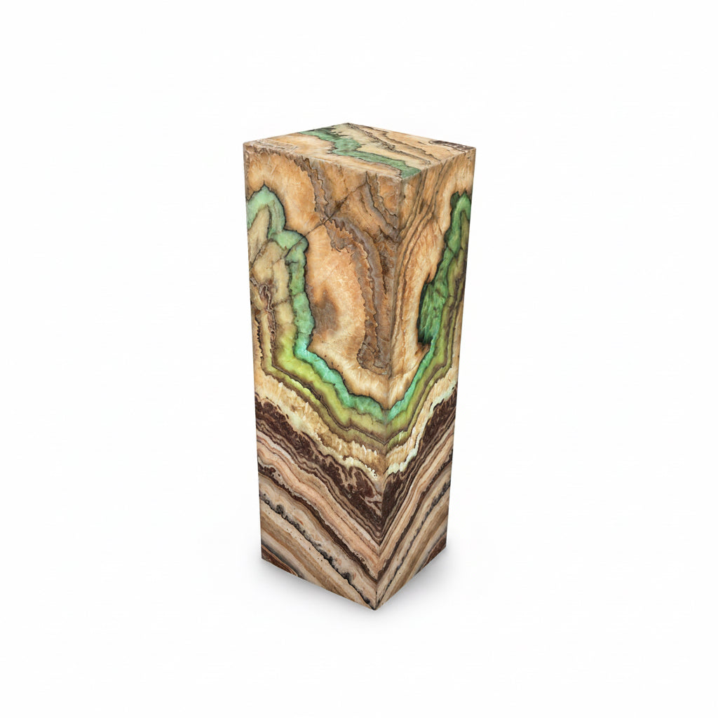 Serpentine Onyx Prism Lamp 30x30x90