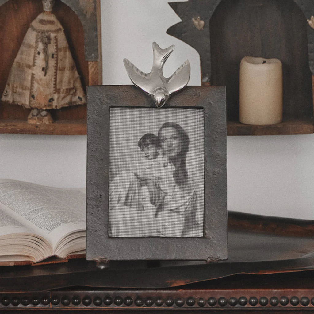 Jan Barboglio Golondrina frame with nickel bird, 5x7, view 2 | Cayen Home