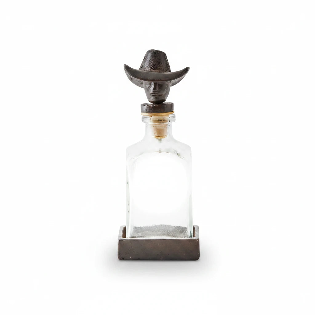 Jan Barboglio Vaquero decanter with cowboy head topper | Cayen Home