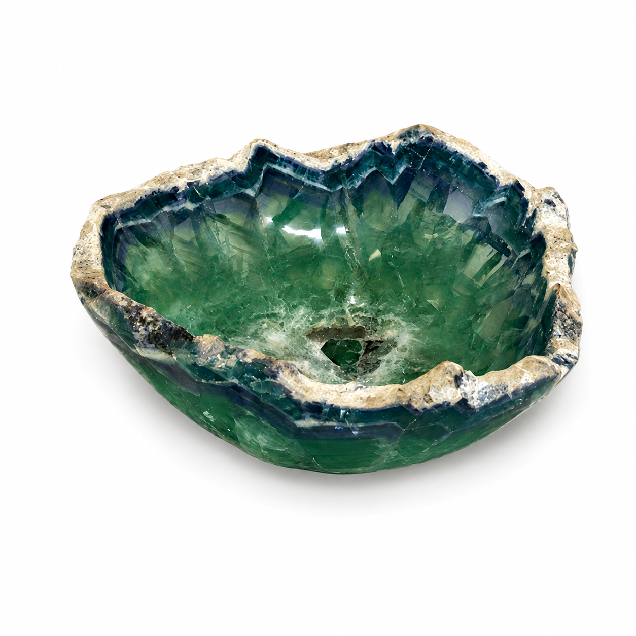 Fluorite Bowl 4 1/4 x 10 1/2 x 9 1/2" C