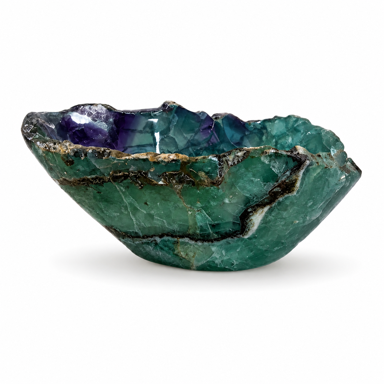 Fluorite Bowl 4 1/4 x 9 3/4 x 7 1/4" H