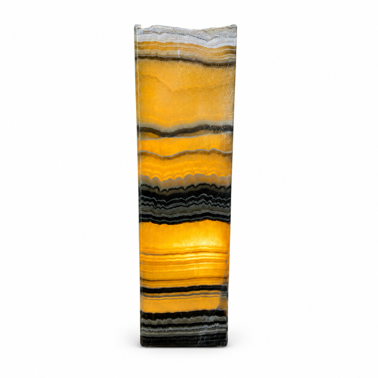 Zebra Onyx Prism Lamp rustic edge15x15x55