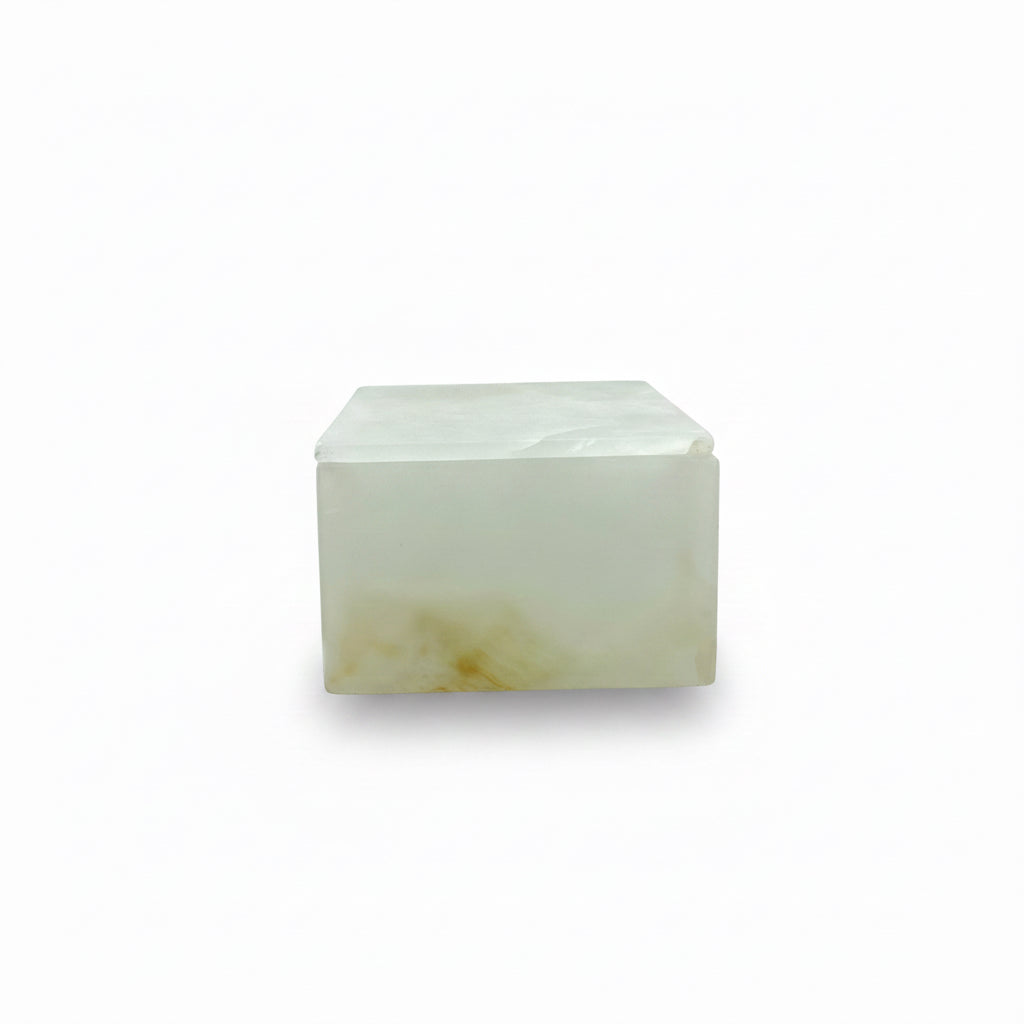 White Onyx Jewelry Box Quadrangular