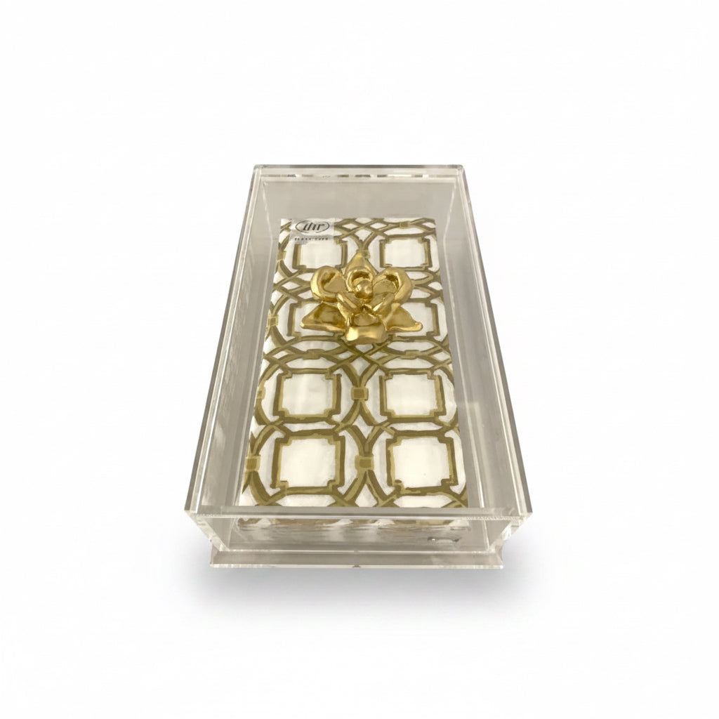 Magnolia Guest Towel Box- Clear