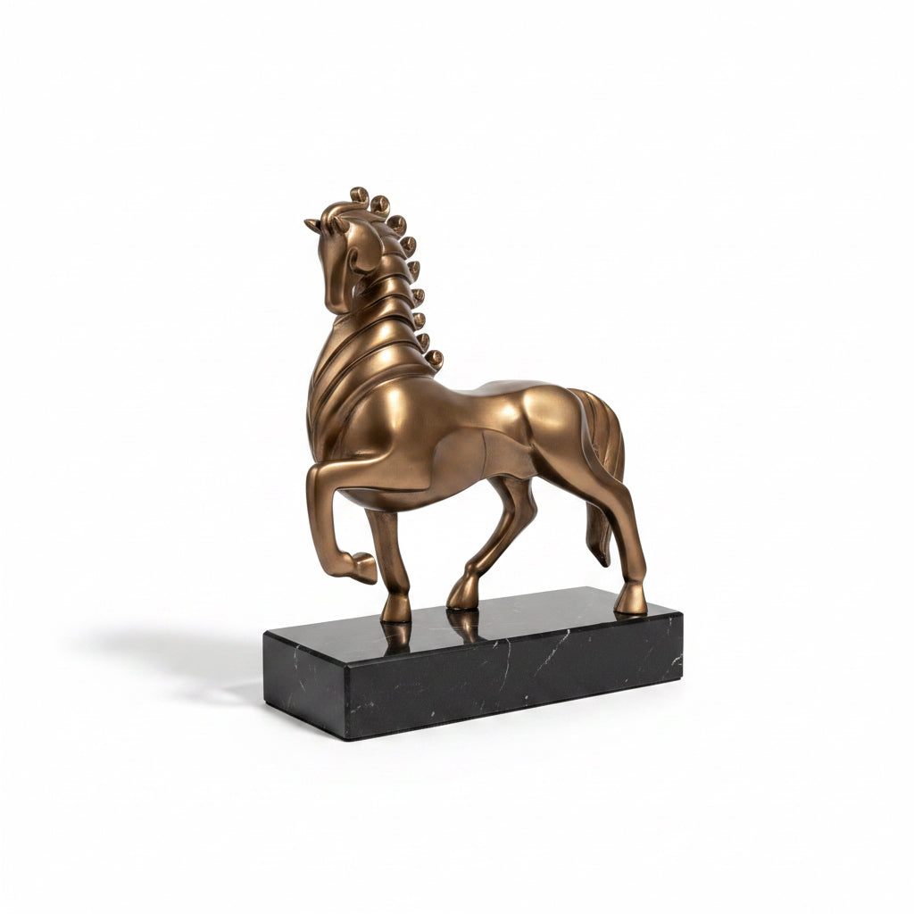 John - Richard — Plated Horse Sculpture on Marble