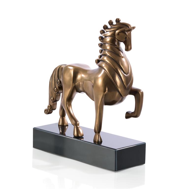 John - Richard — Plated Horse Sculpture on Marble