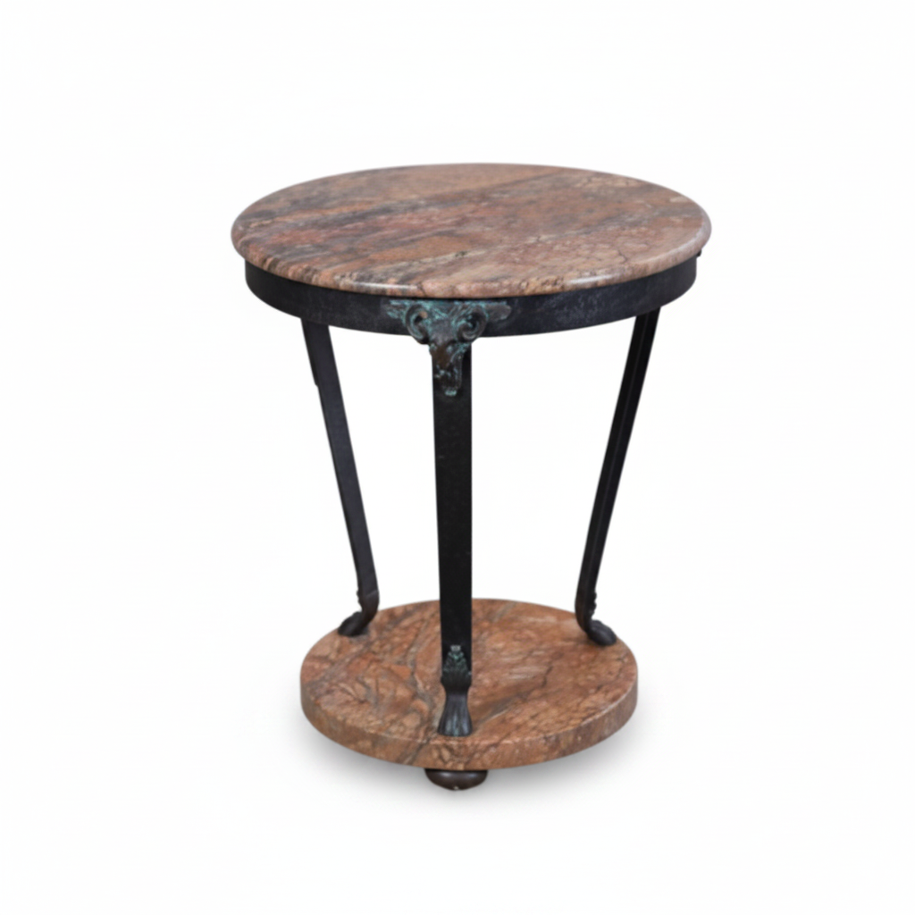Regency style table with ram's heads and marble top | Cayen Home