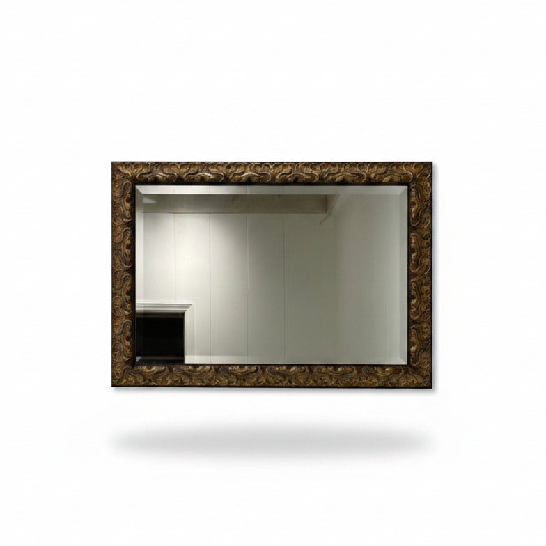 Roma Hand Carved Molding Beveled Mirror 49H x 27W
