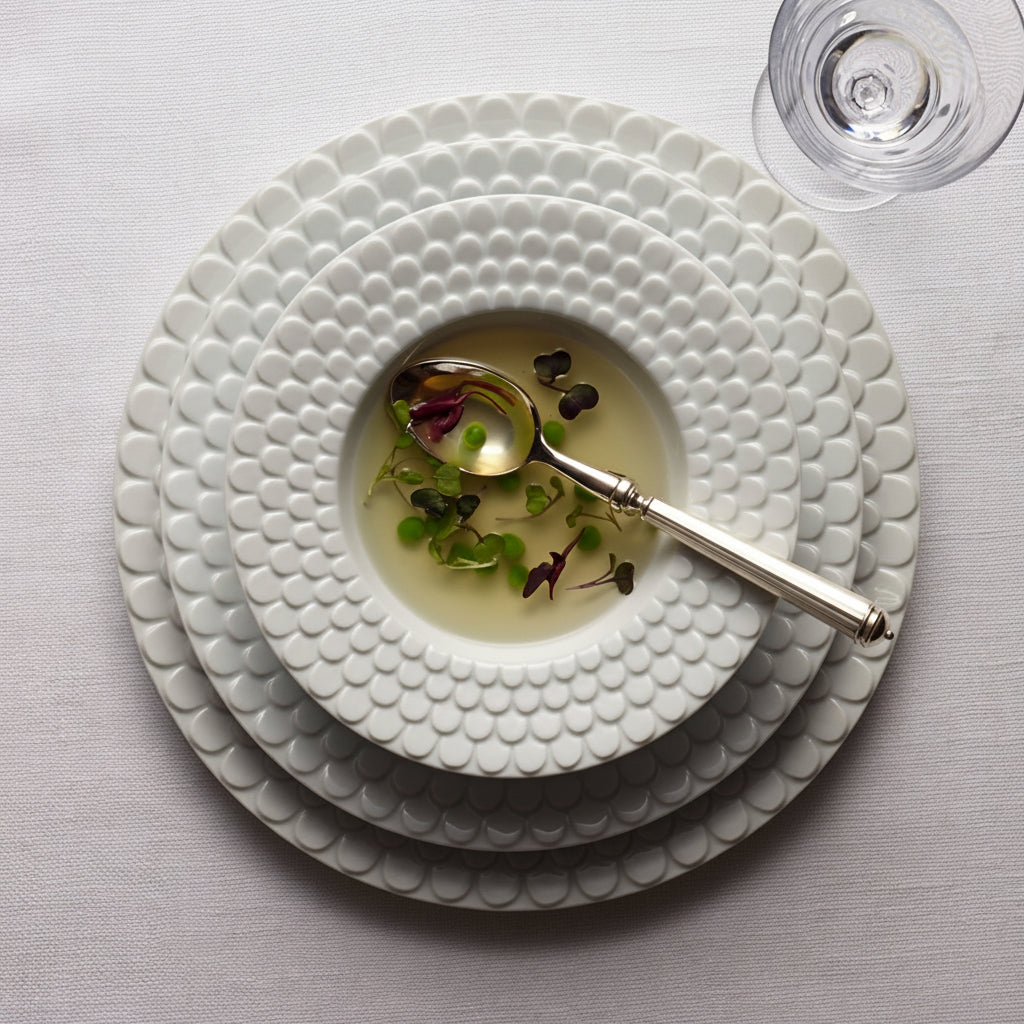 L'Objet Aegean dessert plate, white, view 3 | Cayen Home