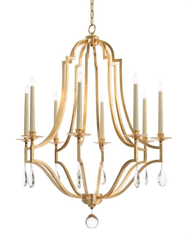 John-Richard gold leaf and crystal chandelier | Cayen Home