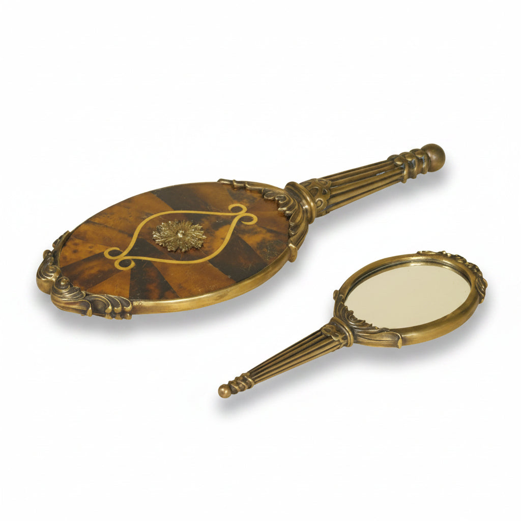 Maitland-Smith brass vanity mirror, small | Cayen Home