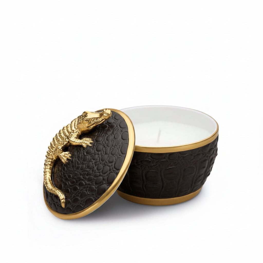 L'Objet crocodile candle, gold | Cayen Home