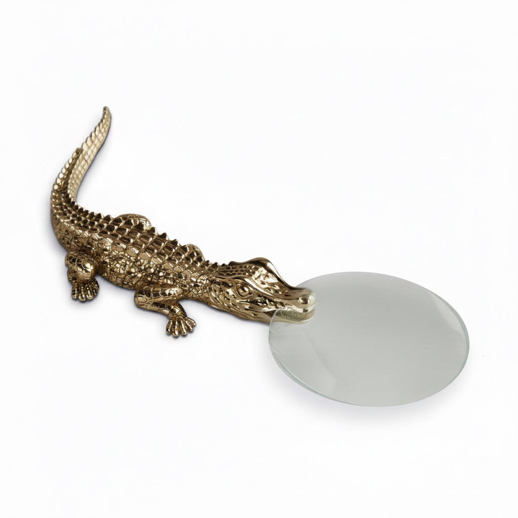 L'Objet crocodile magnifying glass, gold | Cayen Home