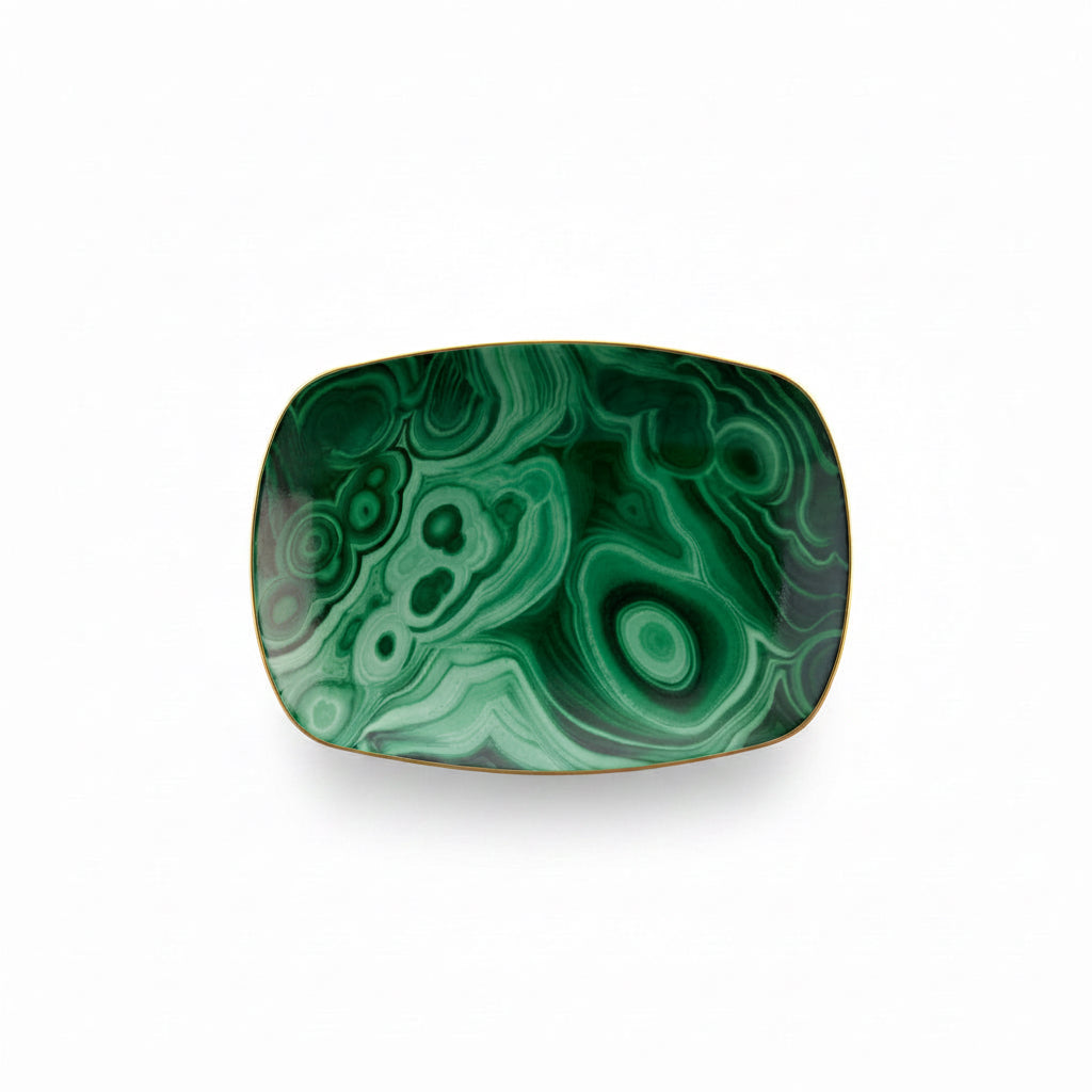 L'Objet Malachite rectangular tray, small | Cayen Home