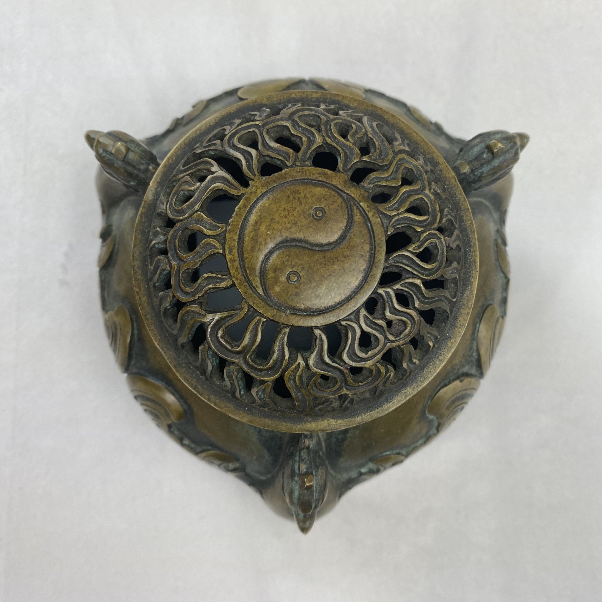 Tibetan peacock bronze box, view 3 | Cayen Home