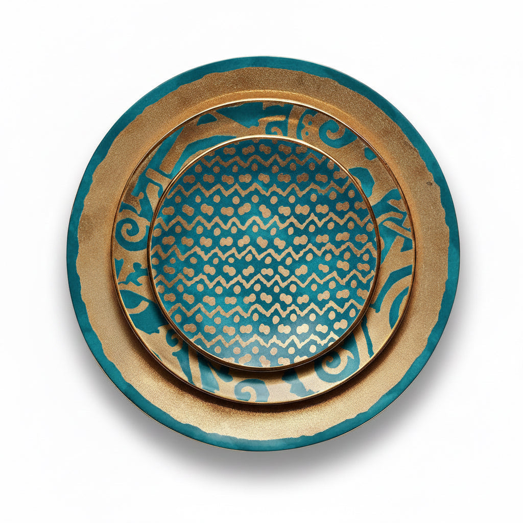 L'Objet Fortuny assorted canape plates, set of 4, view 5 | Cayen Home