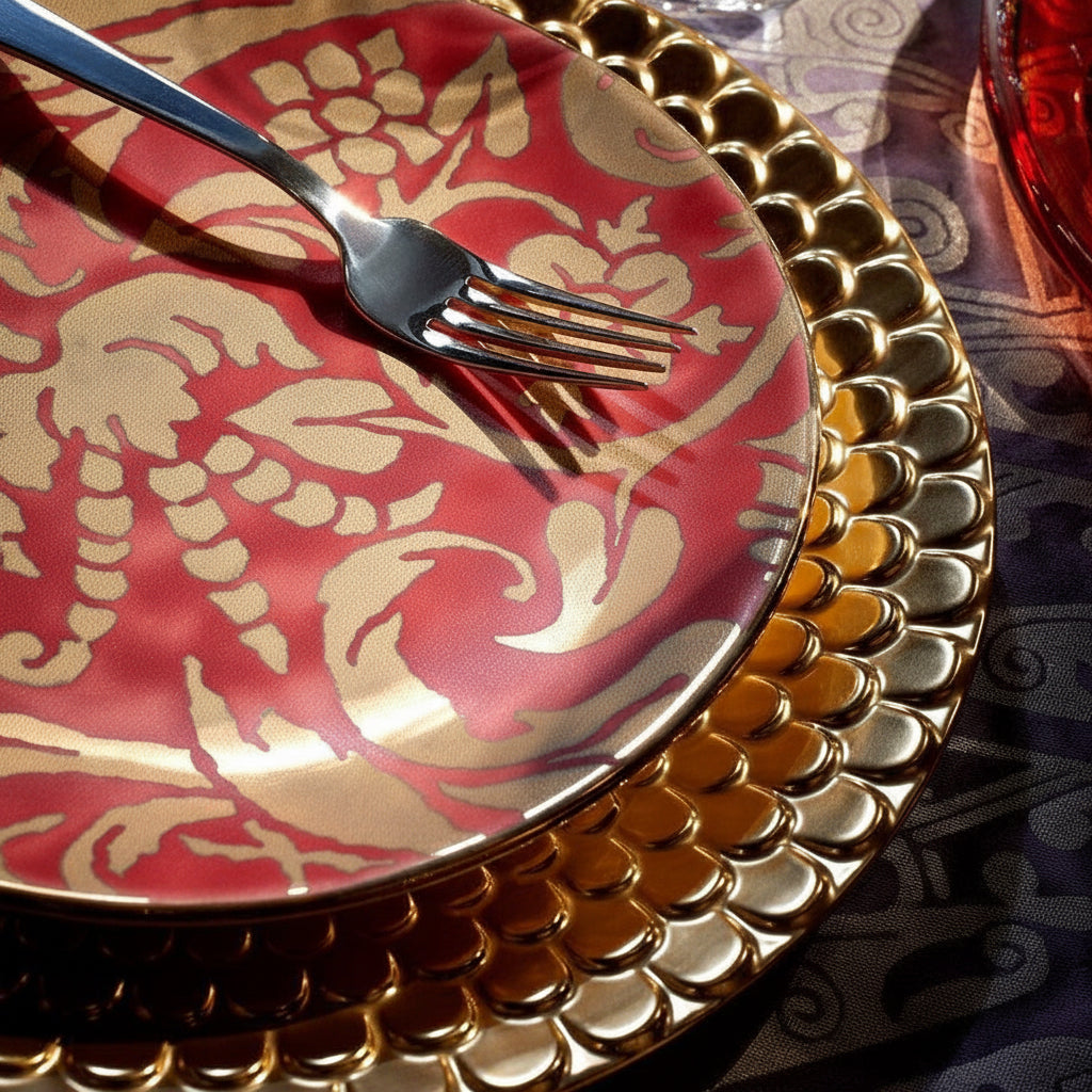 L'Objet Fortuny assorted dessert plates, set of 4, view 6 | Cayen Home