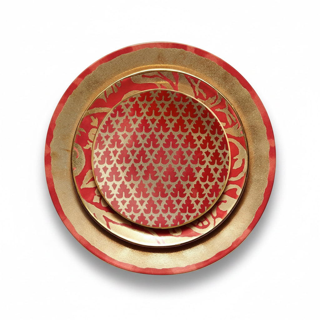 L'Objet Fortuny Uccelli dessert plates, set of 4, view 2 | Cayen Home