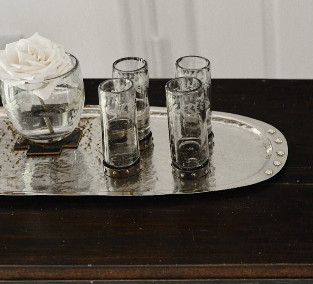 Jan Barboglio Ovala tray, nickel, view 2 | Cayen Home