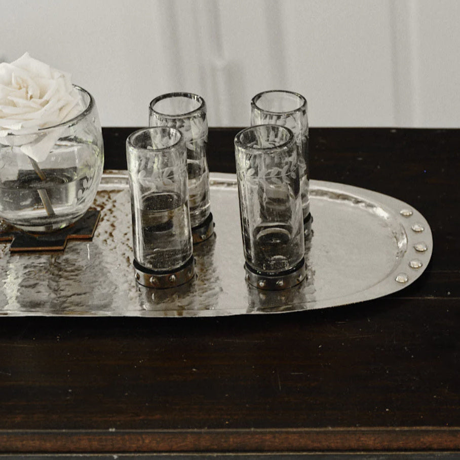 Jan Barboglio Ovala tray, nickel, view 2 | Cayen Home