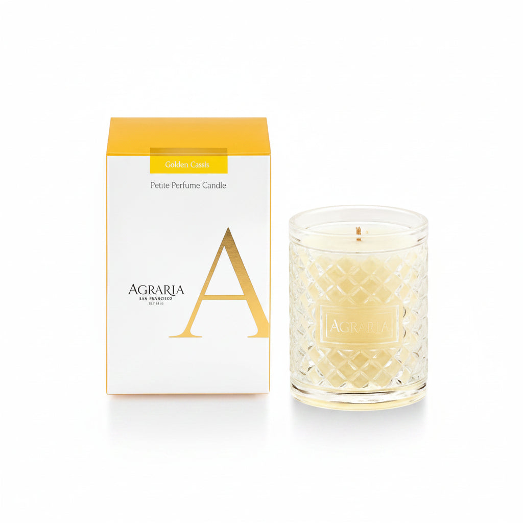 Agraria candle and packaging on a white background