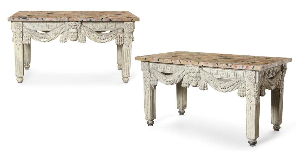 George II style white painted center tables in the manner of William Kent | Cayen Home
