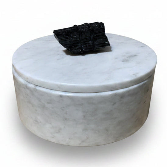 White marble tortillero with marble cover | Cayen Home