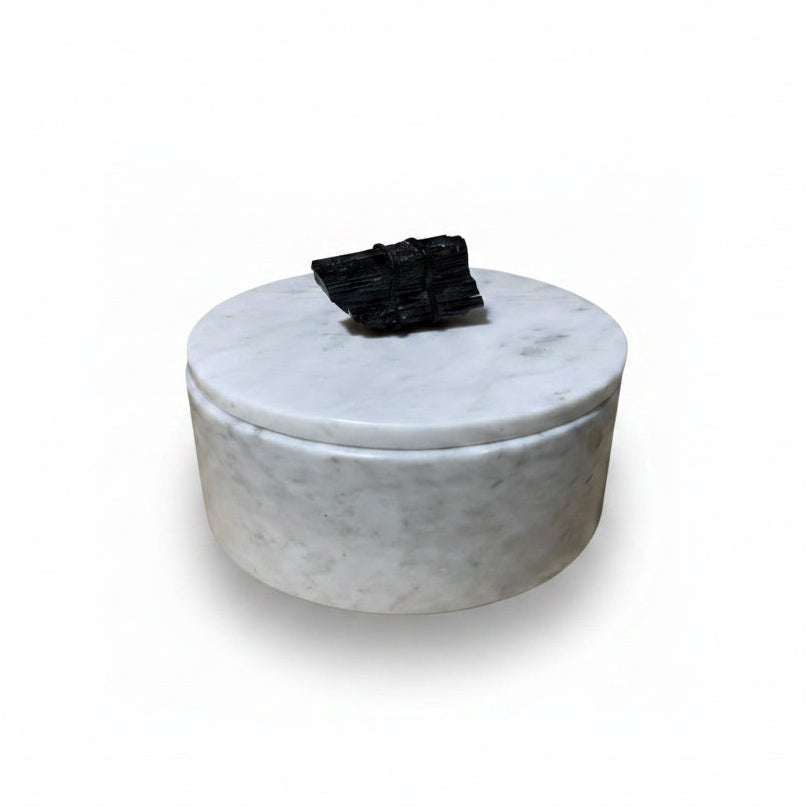 White marble tortillero with marble cover | Cayen Home