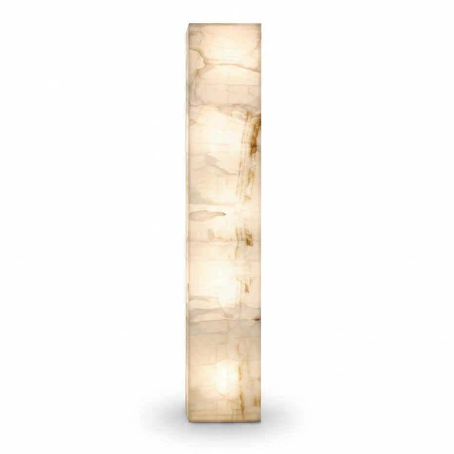 Ice white onyx pedestal luminary | Cayen Home