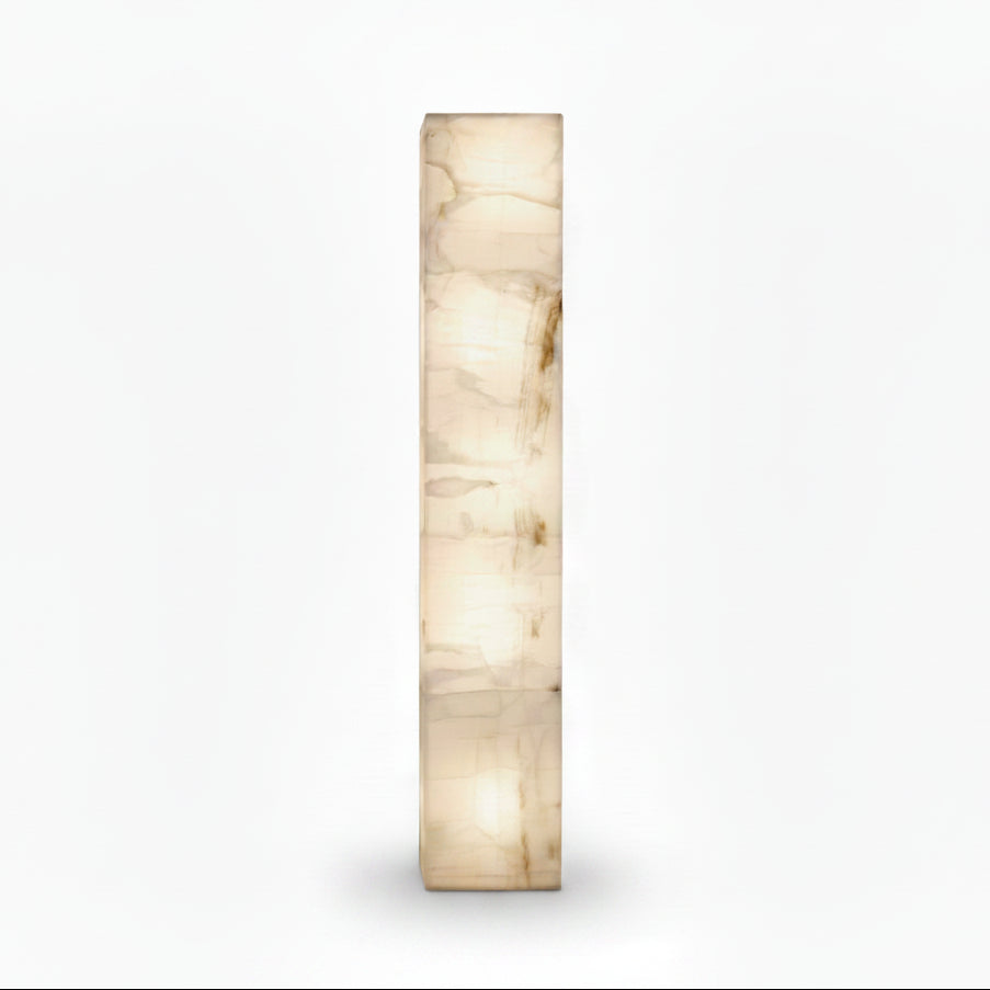 Ice white onyx pedestal luminary | Cayen Home