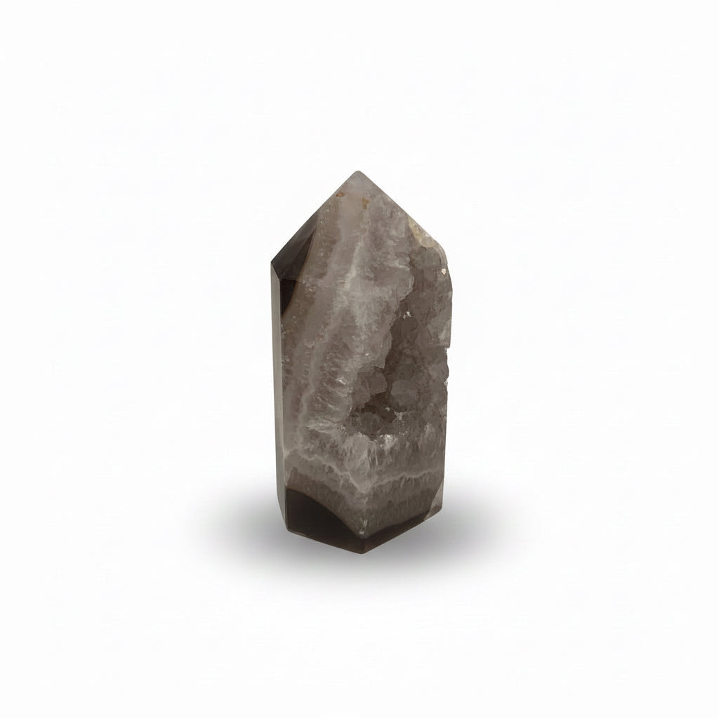 Agate point, layered and polished with druze center, B | Cayen Home
