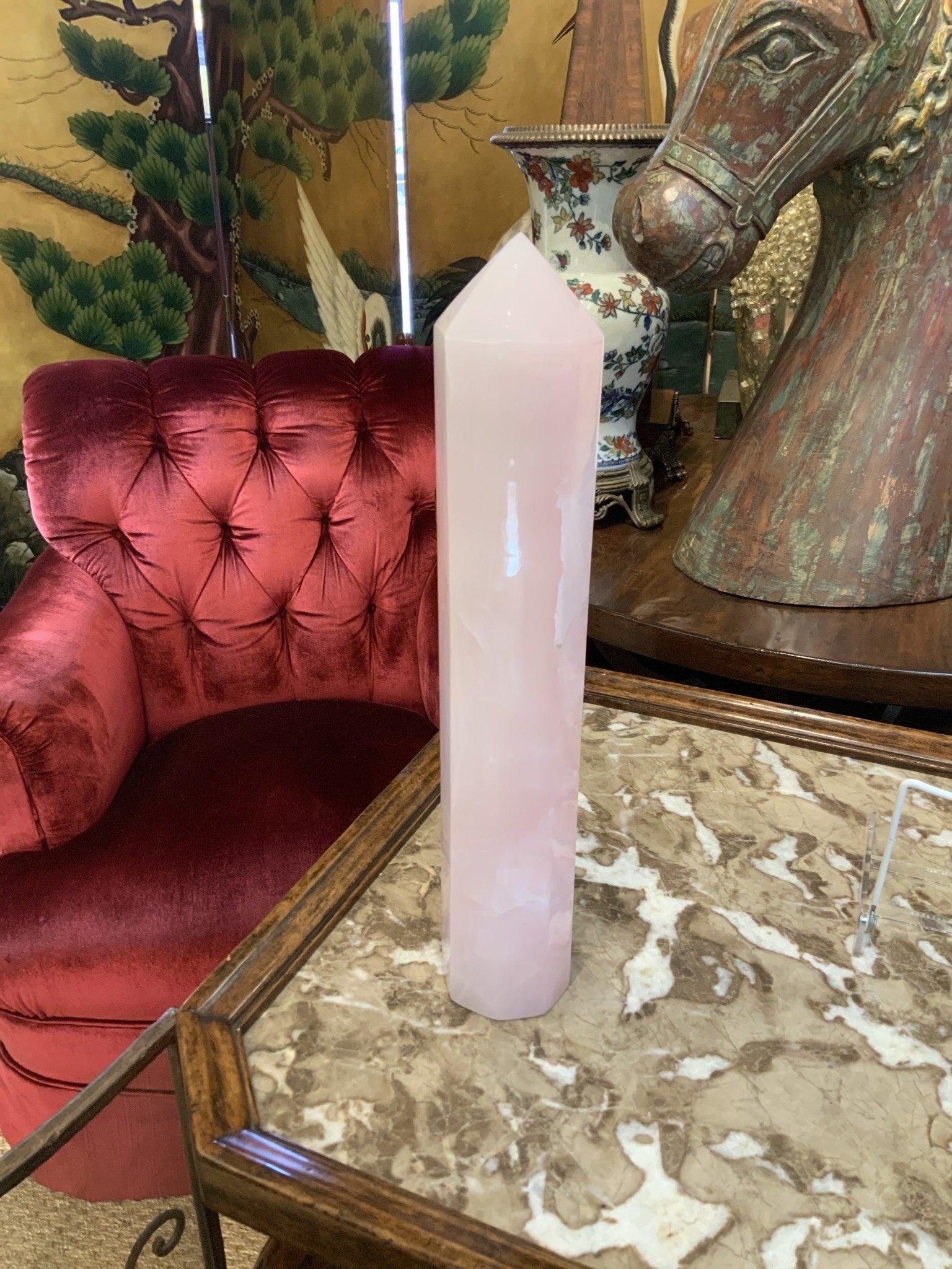Mangano rose crystal point, view 2 | Cayen Home