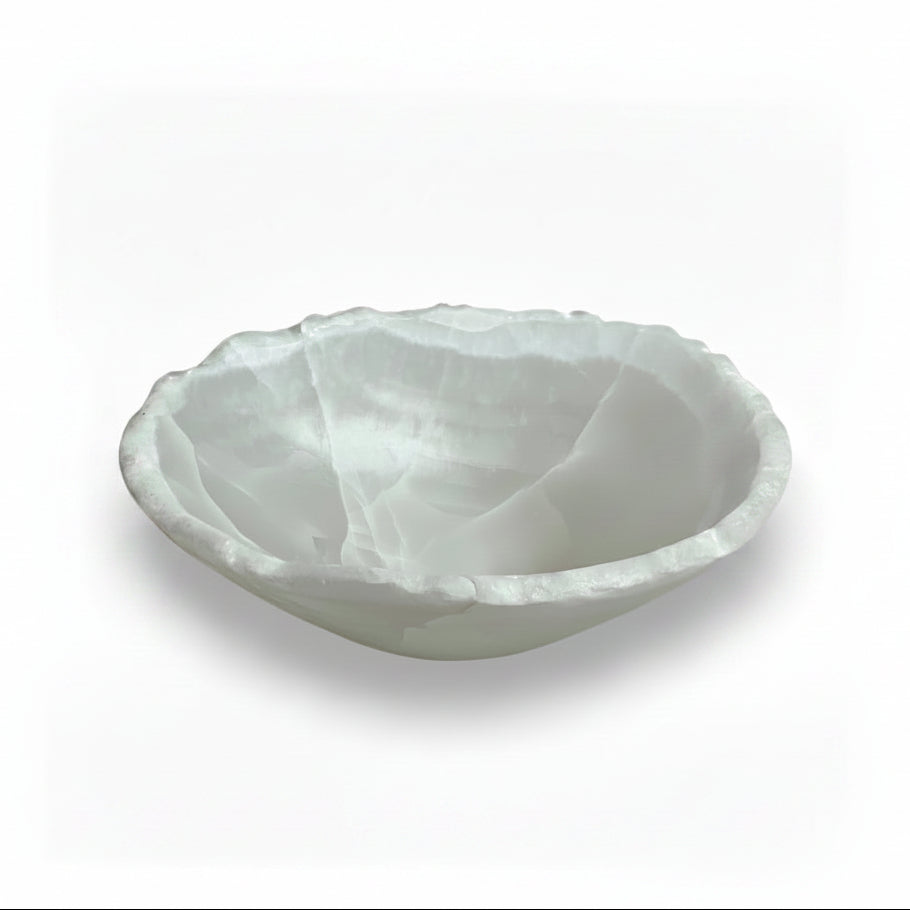 White onyx deep bowl, 25x20x10, A | Cayen Home