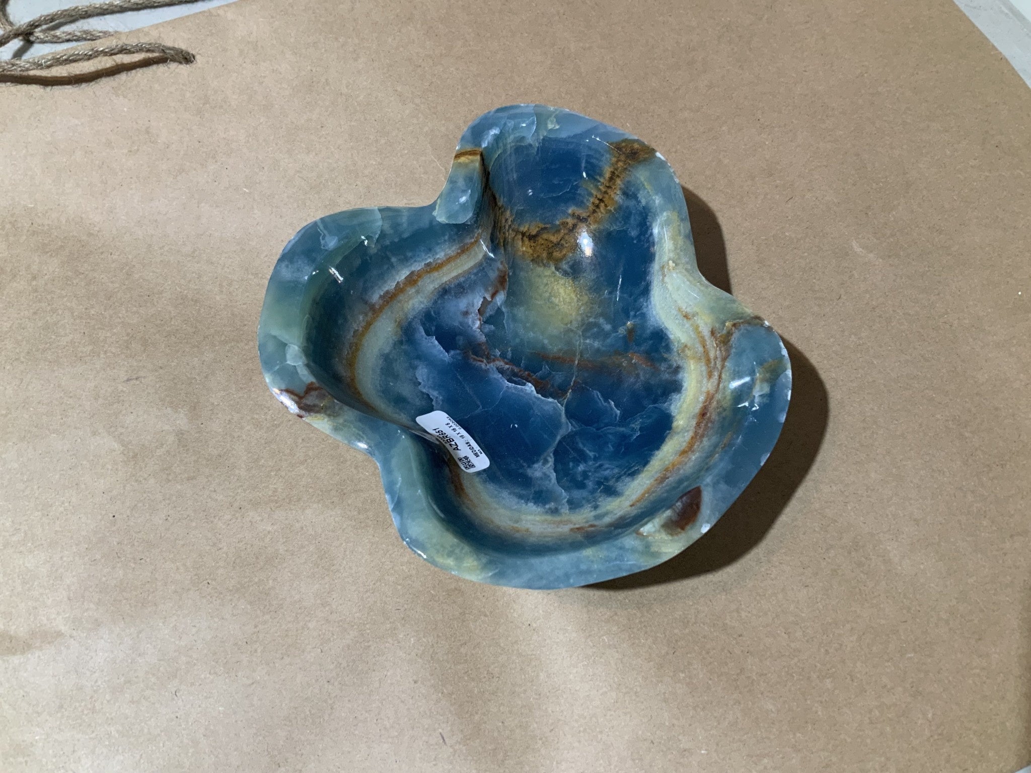 Blue onyx bowl, 19x18x6cm, view 2 | Cayen Home