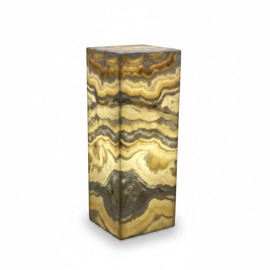 Banded onyx gemstone lamp, medium, 40x15cm, view 5 | Cayen Home