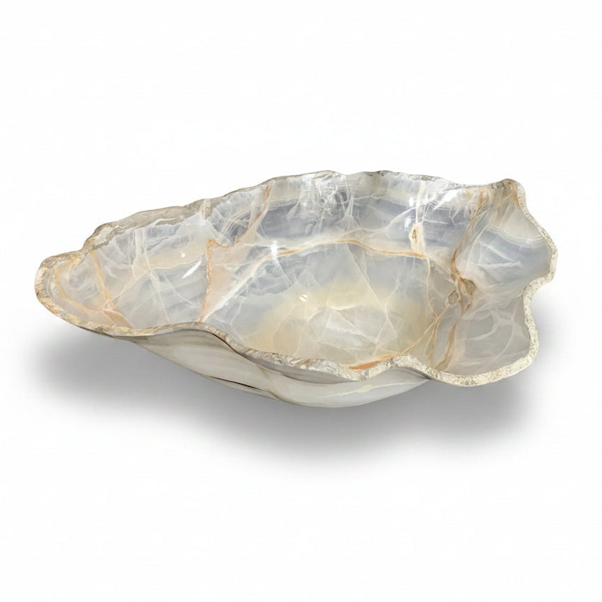 Ice white onyx vessel, 9x18x21in | Cayen Home